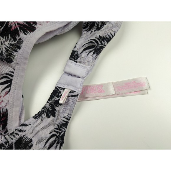 Victoria's Secret PINK Lightly Lined Push Up Bra Size 32DD Floral Lace - Picture 3 of 6
